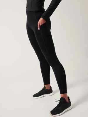 NEW ATHLETA ALTITUDE STASH TIGHT IN POLARTEC POWER STRETCH XS  BLACK
