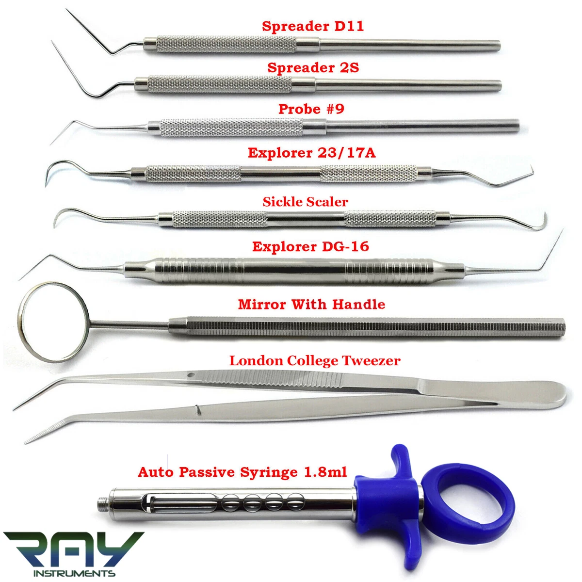 Endodontic Root Canal Instruments Dental Spreader Plugger Explorer Probe  Scaler