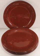 Gibson Elite TERRANEA Red * Set of 4 * Dinner Plates 11 3/8" GOOD USED COND.