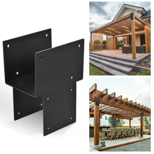 4pcs Pergola Brackets Kit 6x6(Actual: 5.5x5.5'') with Hardware for Gazebos Black