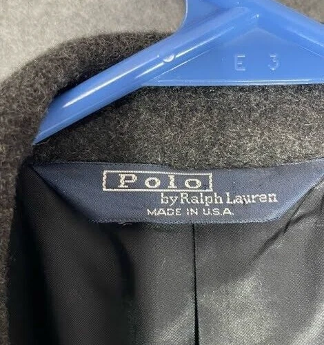 De Colección Polo Ralph Lauren Para Hombre Talla 39R Believe to be Mezcla Lana/Cachemira Gris Suave Foto 3 de 4