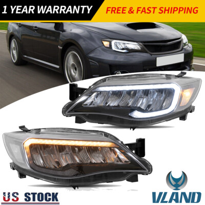 #ad #ad VLAND Headlights For Subaru WRX STI Impreza 2008 2014 Start up Sequential Set $574.99