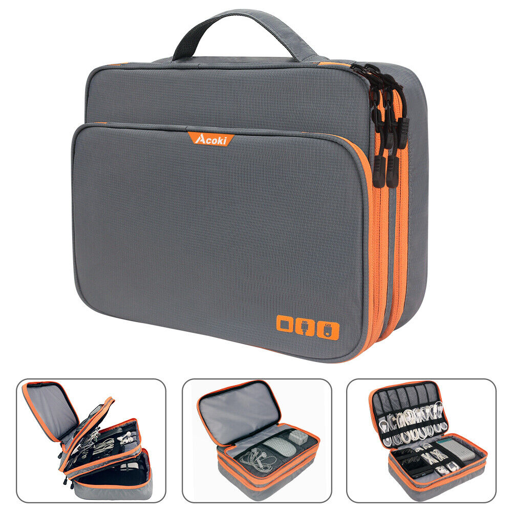 Electronic Accessories Organizer,Storage With Pocket Travel Organizer For Ipad