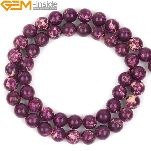 15'' Round Assorted Color Stone Beads Natural Sea Sediment Loose Beads Jewelry - Picture 53 of 96