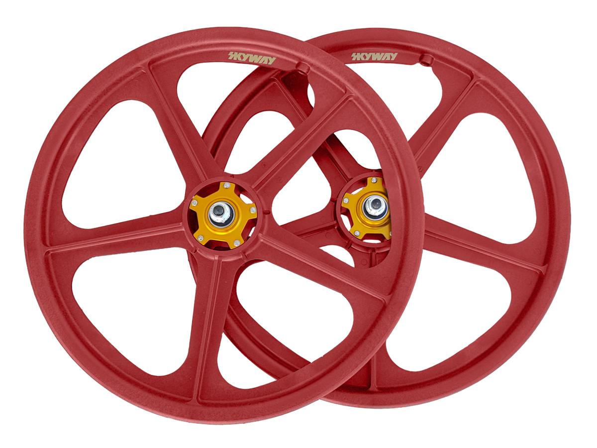 SKYWAY Tuff II Rivet Wheel Sets - Collector's Edition Red/Gold