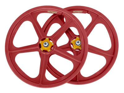 SKYWAY Tuff II Rivet Wheel Sets - Collector's Edition Red/Gold