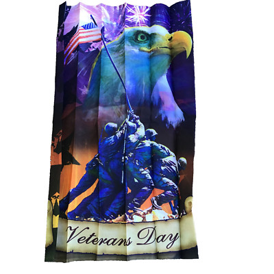 The Hamilton Collection Veterans Day Banner Flag Eagle Solders USA 40'' x 28''