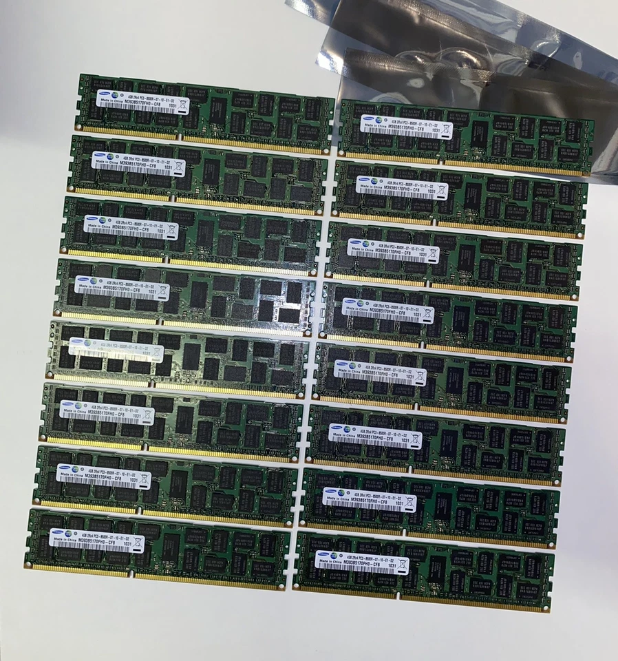16 x Samsung 4GB PC3-8500R DDR3-1066MHz 2Rx4 240pin CL7 ECC Reg Dual Rank DIMM. - Image 1 of 1