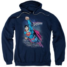 SUPERMAN TWILIGHT FLIGHT Licensed Adult Hooded Sweatshirt Hoodie SM-3XL