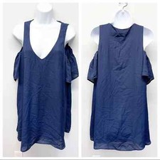 Show Me Your Mumu Birdie Ruffle Shift Dress Blue Size Small