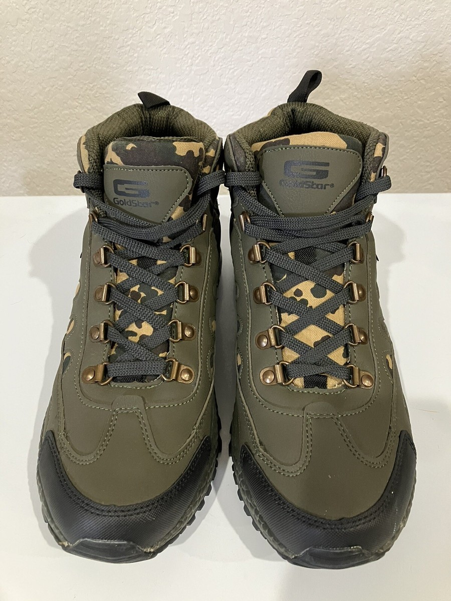 Men's GoldStar Size 11 Olive and Tan Camo Shoes Model G10 G401 Made in Napal
