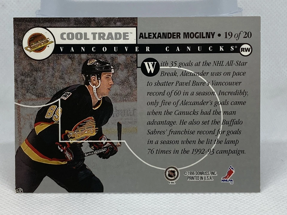 1995-96 NHL Cool Trade Donruss Elite Redemption Refractor Alexander Mogilny #19 - Image 2 of 2