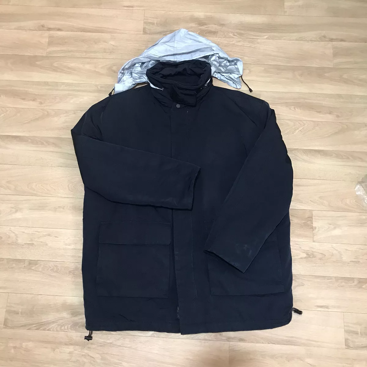 Yves Saint Laurent YSL winter jacket coat PARKA overcoat Blue navy men's  size L | eBay