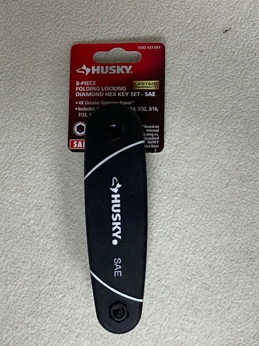 NEW Husky 1003433683 Folding Locking Diamond Hex 8-Piece SAE Key Set HFLDHKS8PC - Picture 3 of 7