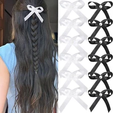 12 Pieces Hair Bow Clips for Women - Hair Ribbon for Women Hair Bow for Girls...