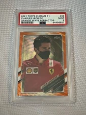 2021 Topps Chrome Formula 1 F1 Charles Leclerc #33 Orange Refractor /25 PSA 9