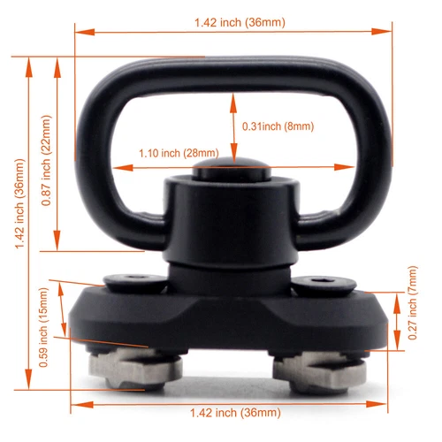 Black Unique QD Sling Swivel Mlock / Keymod Rail Handschutz Befestigung Adapter - Bild 12 von 13