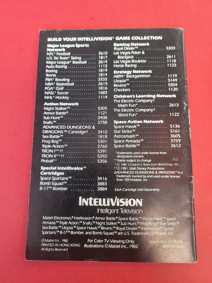 Intellivision Mattel Electronics Catalogue MANUAL ONLY Original - Image 2 of 2