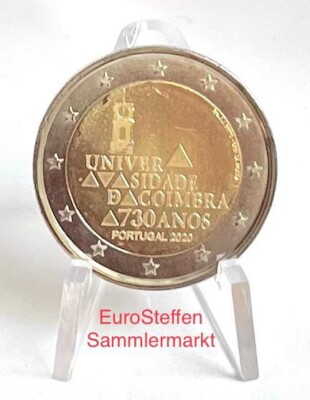 2 Euro Portugal 2020, ''730 Jahre Uni Coimbra'', bankfrisch  aus Rolle