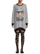 Disney Nightmare Before Christmas Women Sleep Shirt Socks Pajamas NEW 2X 18W-20W