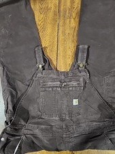 Carhartt Bib Overalls 102438 Womens XL Rugged Flex Loose Fit Chocolate Brown EUC