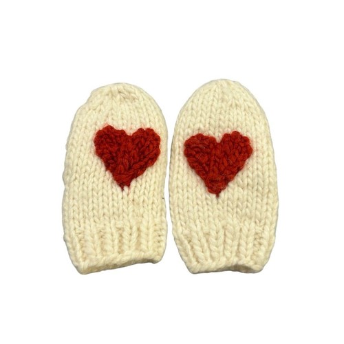 The Blueberry Hill Mittens Girls Medium 2-5 Years Knitted Multicolor Red Heart - Picture 8 of 8