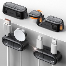 Magnetic Cable Clips 4Pack Dual Slot  360 Rotating  Twist-Lock Cord