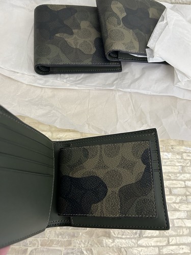 Coach Men’s 3 In 1 Wallet In Signature Camo Print CW232 Dark Shamrock Multi - Picture 3 of 11