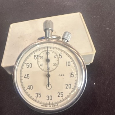 Agat USSR Mechanical Stopwatch Silver with Case and Manual