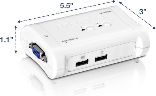 TRENDnet 2-Port USB KVM Switch and Cable Kit, 2048 x 1536 Resolution, Device Mon - 第 6/7 張圖片