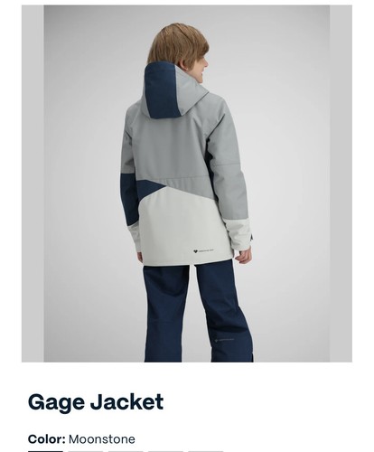 Obermeyer Gage Ski Jacket Size Teen M (10-12) Moonstone Grey 41091 MSRP $159 NWT - Picture 2 of 12