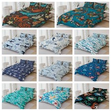 3D Shark Turtle Jellyfish Pattern Cartoon Quilt Cover Duvet Cover Comforter set