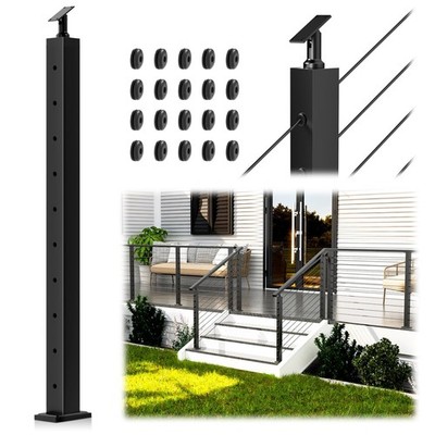 2 Pack 1FT No-Slip Black Triangle Metal Stairway Hand Railing Indoor 12 Inch