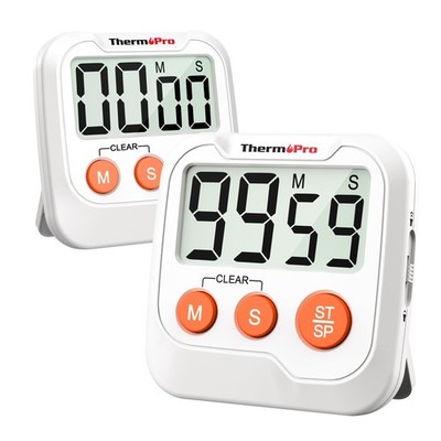 ThermoPro TM03 Digital Kitchen Timer for Cooking, Kids, Teachers - Dual Alarm