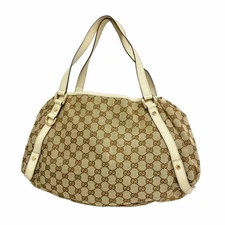 Gucci Abby Shoulder Bag GG Canvas Brown Gold Hardware 130736 #RC06262