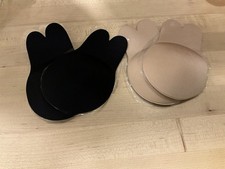 Breast Lift nipple covers with Adhesive, 2 Pairs, 1 BlK, 1 Beige  Size Lg/XL