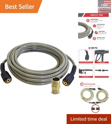 #ad MorFlex 25 Foot Pressure Washer Hose 3300 PSI Kink Resistant M22 Connection $53.86