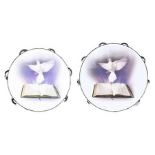 Dove Bible Double Row Bells Tambourine Handheld Tambourine Drum Bells Music Toy