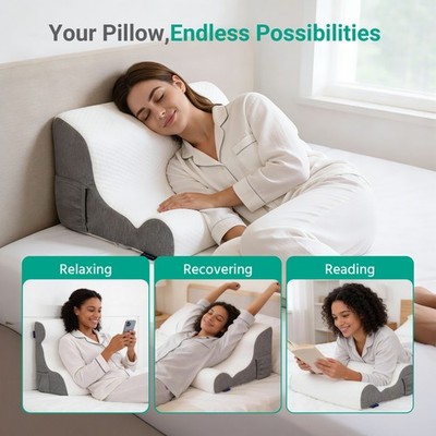 Ergonomic Wedge Shape Pillow Backrest Reading Pillow 21in for Adult Sleep Read