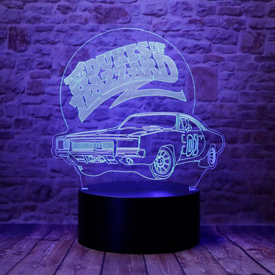 Cute 01 AUTO the Dukes of Hazzard General Lee Car Anime Character 3D Optical Ill