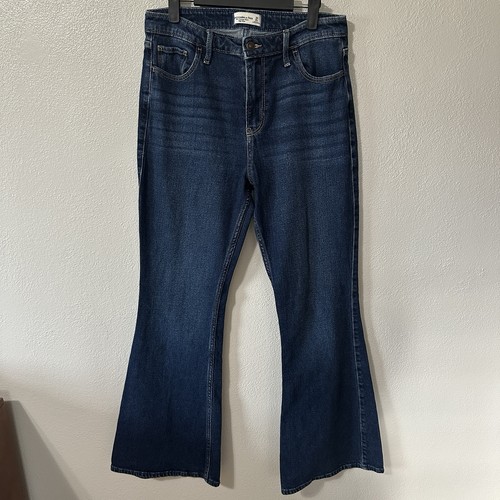 Abercrombie & Fitch The Vintage Flare High Rise Jeans Dark Wash Womens Sz 30/10R