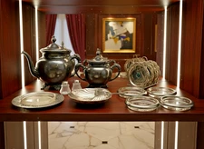 Vintage & Antique Silver Lot of 8: Dish, Coasters, Shakers, Tea Set - Rare Finds