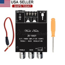 ZK-1002T 2.0 Channel Bluetooth Digital Audio Power Amplifier Board 100W 2 USA