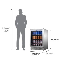 Equator 4.6cf Outdoor/Indoor Refrigerator IPX4 SS Builtin/FS 110 cans 6 Bottles