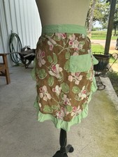 Vintage 50s 60s Half Apron w/Pocket MCM Kitchen House Trad Wife