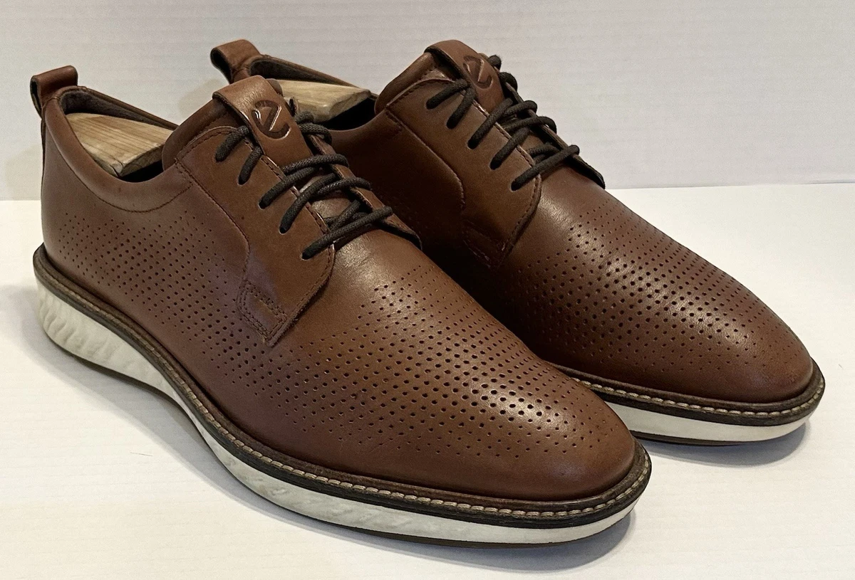 Ecco Neoflexor Casual Leather Golf Shoes Lace Up Oxfords Mens 9.5 Brown Leather mens ecco oxford shoes products for sale | eBay main image 4