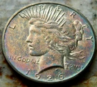 🌈BU.1926 p $1 PEACE Silver Dollar🌈Rainbow naturally toned.