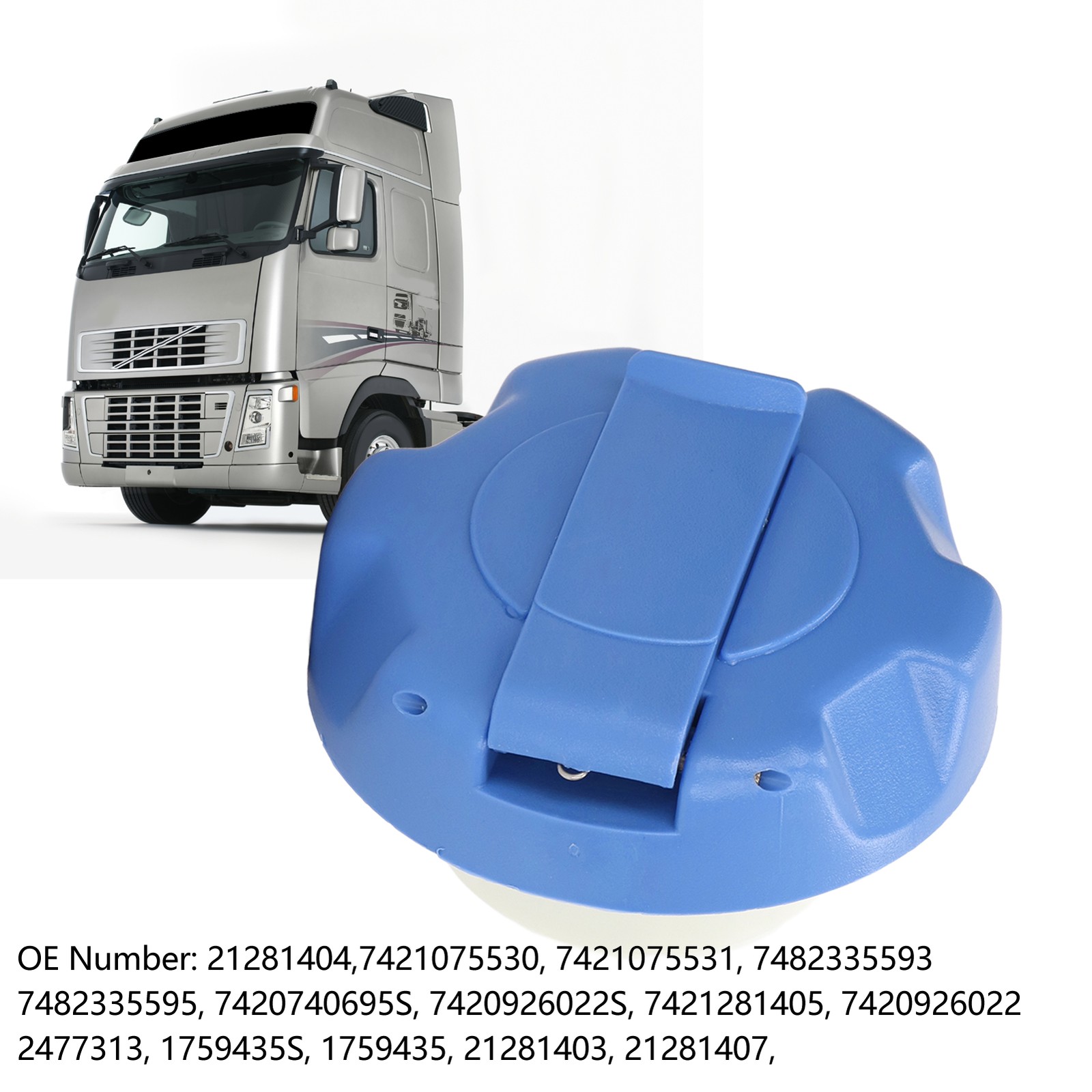 Blue Tank Cap Truck Fuel Tank Cap With Keys 7421075531 Blue Sealing Gas Tank