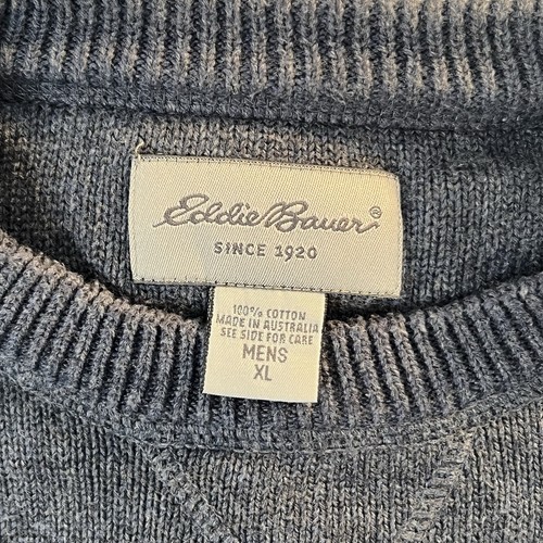 Eddie Bauer Heavyweight Pullover Sweater Long Sleeve Navy Mens XL - Picture 3 of 10