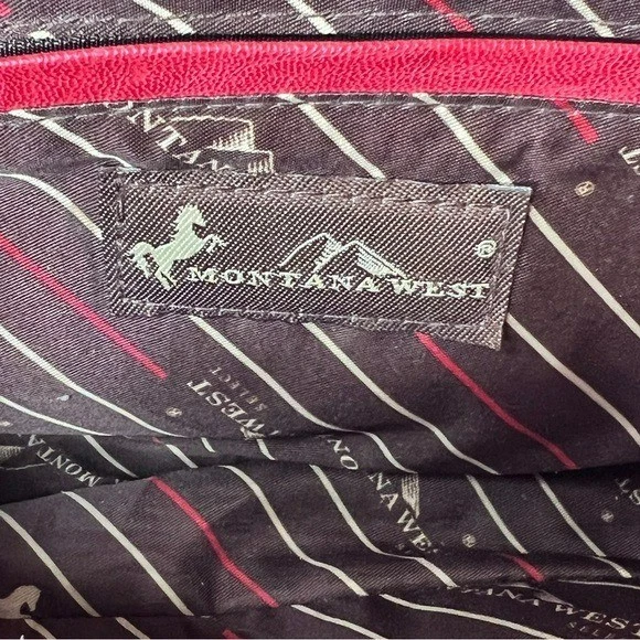 Bolso de Mano Occidental Montana West Texas Pride Rojo, Blanco y Azul Tachonado Cuero Vegano Foto 4 de 4